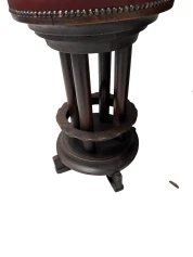 Six Art Deco Amsterdamse School Stools with Leather Tops, 1920s